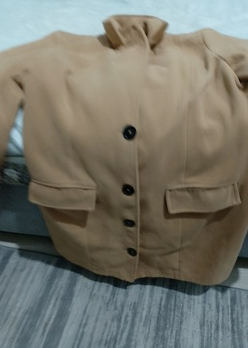 Düğmeli Kahverengi Süet Kadın Uzun Kaban - Görsel 9