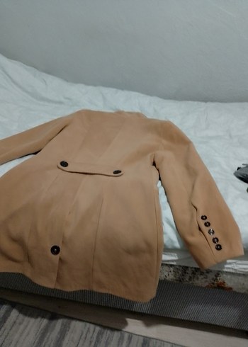 Düğmeli Kahverengi Süet Kadın Uzun Kaban - Görsel 6