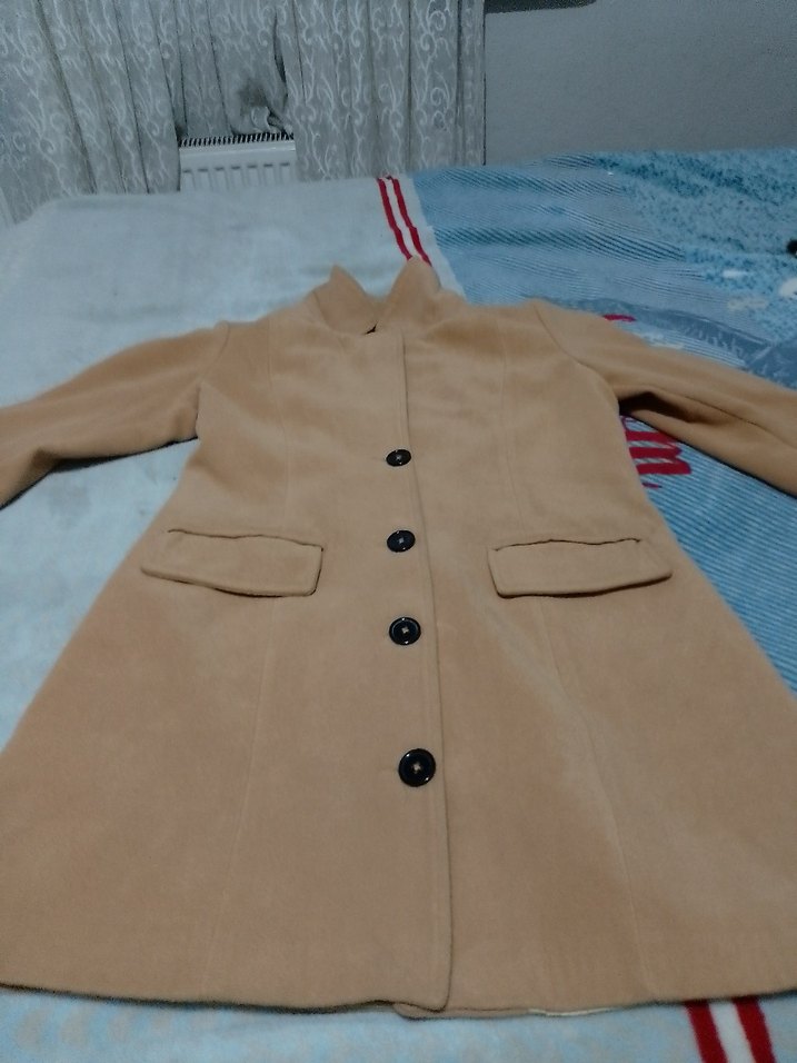 Düğmeli Kahverengi Süet Kadın Uzun Kaban - Görsel 5