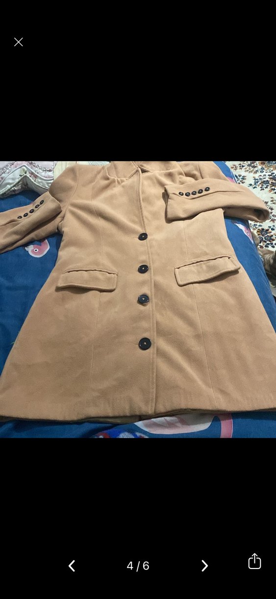 Düğmeli Kahverengi Süet Kadın Uzun Kaban - Görsel 4