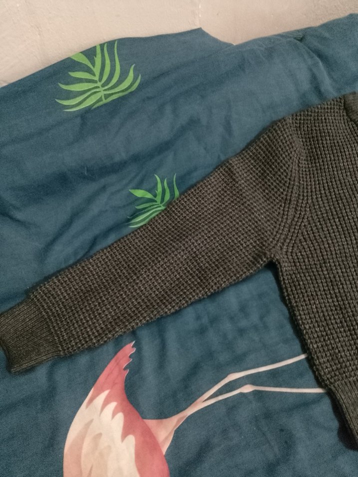 Gri Kadın Triko Bisiklet Yaka Kazak - Görsel 3