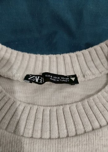 Pamuk Beyaz Uzun Kollu Salaş Kadın Kazak - Görsel 6