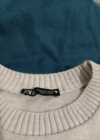 Pamuk Beyaz Uzun Kollu Salaş Kadın Kazak - Görsel 5