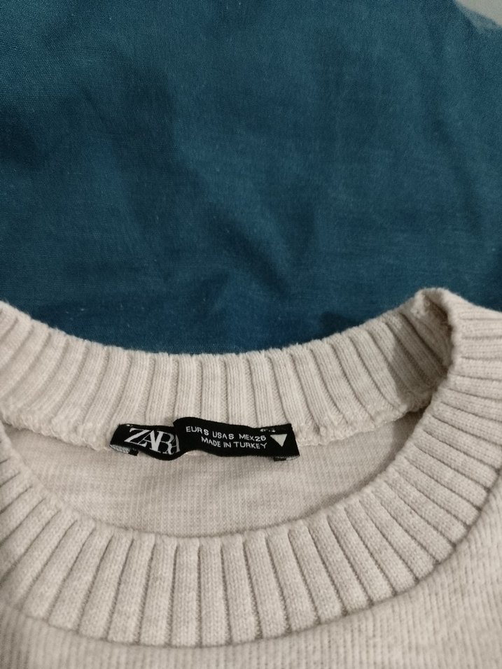 Pamuk Beyaz Uzun Kollu Salaş Kadın Kazak - Görsel 5