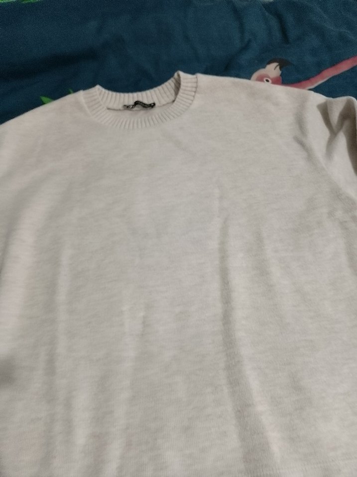 Pamuk Beyaz Uzun Kollu Salaş Kadın Kazak - Görsel 3