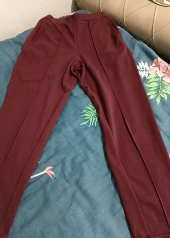 Bordo Midi Kadın Kumaş Pantolon - Görsel 2