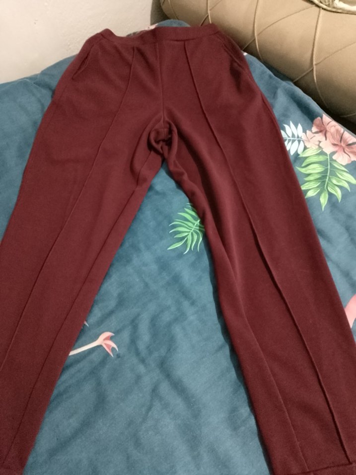 Bordo Midi Kadın Kumaş Pantolon - Görsel 2