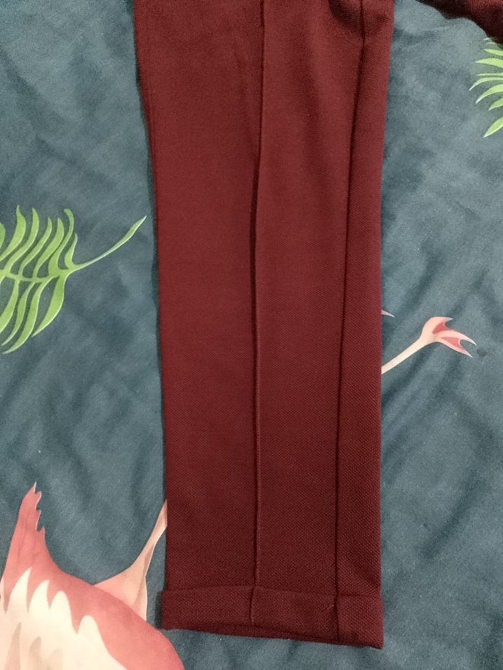 Bordo Midi Kadın Kumaş Pantolon - Görsel 5