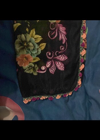 Dantel Kenarlı Çok Renkli Bohem Kadın Şal - Görsel 4