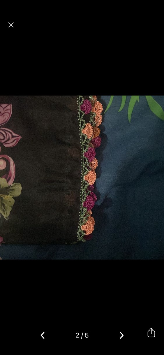 Dantel Kenarlı Çok Renkli Bohem Kadın Şal - Görsel 2