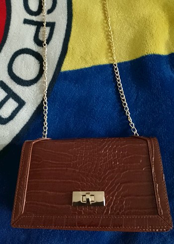 Kahverengi Yılan Derisi Desenli Deri Çanta - Görsel 3