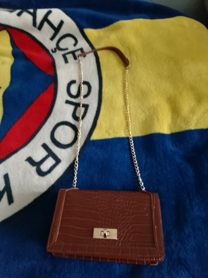 Kahverengi Yılan Derisi Desenli Deri Çanta - Görsel 2