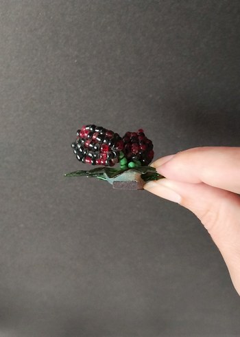 Boncuk İşlemeli Böğürtlen Magnet #takip #beğeni - Görsel 7