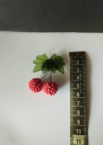 Boncuk İşlemeli Kiraz Magnet #takip #beğeni - Görsel 3