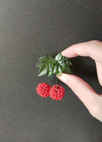 Boncuk İşlemeli Kiraz Magnet #takip #beğeni - Görsel 8