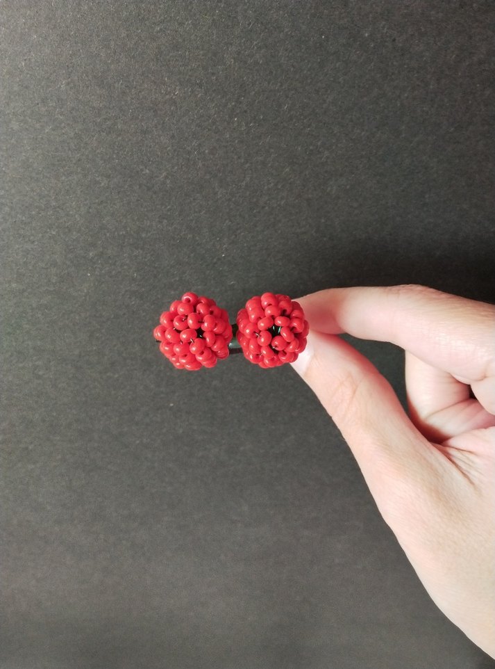 Boncuk İşlemeli Kiraz Magnet #takip #beğeni - Görsel 5