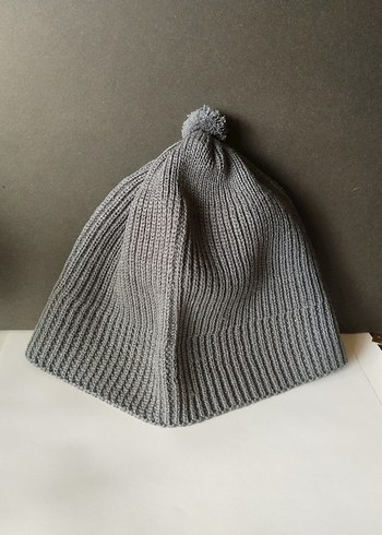 Retro Örgü Ponponlu Gri Takke Bere takip beğeni - Görsel 3