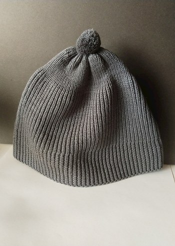 Retro Örgü Ponponlu Gri Takke Bere takip beğeni - Görsel 6