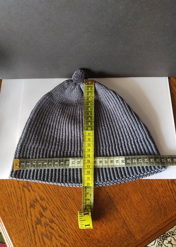 Retro Örgü Ponponlu Gri Takke Bere takip beğeni - Görsel 2