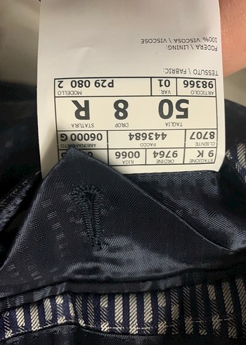 50 Beden gri Renk Gri Desenli Erkek Takım Ceketi pal zileri