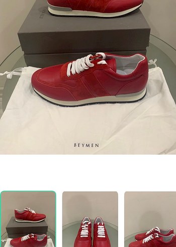 Diğer Kirmizi Deri Sneaker Siklik Ve Rahatlik Bir Arada