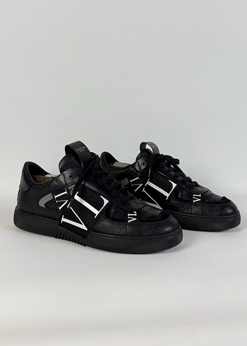 Valentino Siyah Deri Sneaker