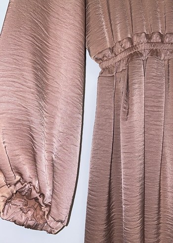 Bej Piliseli Kadın Tulum Elbise - Görsel 2