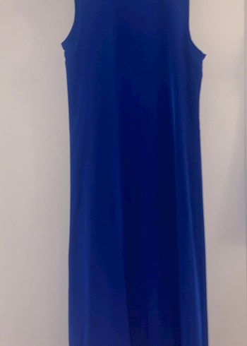 Siyah Detaylı Saks Mavisi Uzun Yelek - Görsel 2