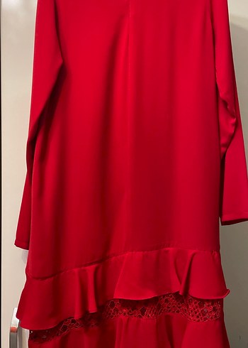 Kırmızı Fırfırlı Kadın Tunik - Görsel 2