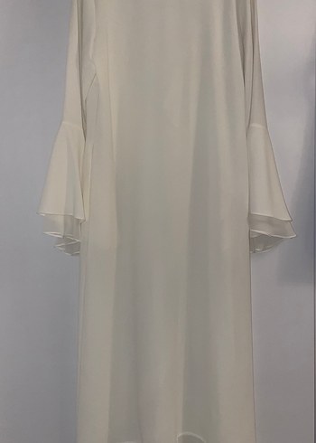 Armine Beyaz Uzun Yelek/Elbise - Görsel 3