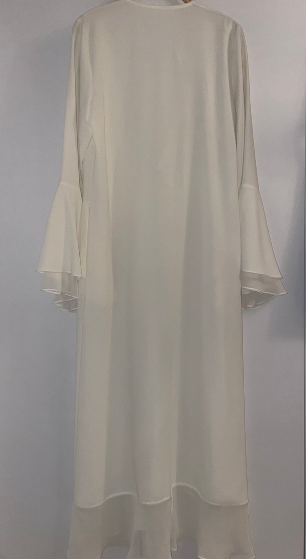 Armine Beyaz Uzun Yelek/Elbise - Görsel 3