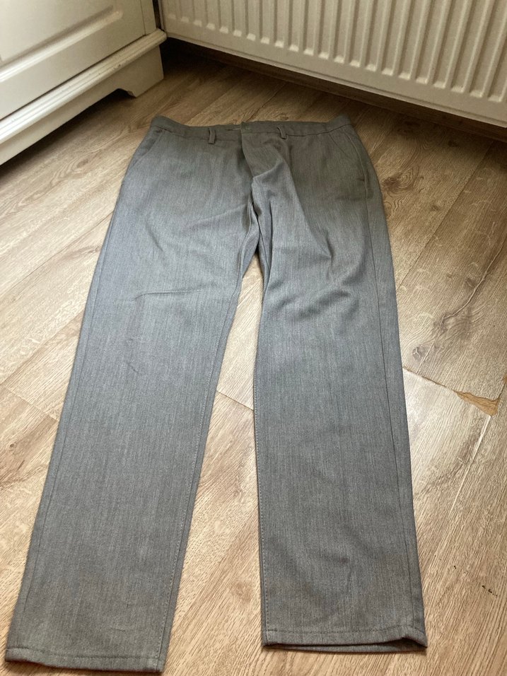 Gri Kumaş Düğmeli Erkek Pantolon - Görsel 2