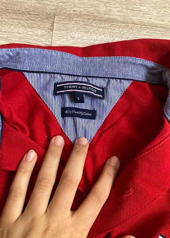 Kırmızı V Yakalı Kısa Kollu Erkek Polo Tişört - Görsel 3