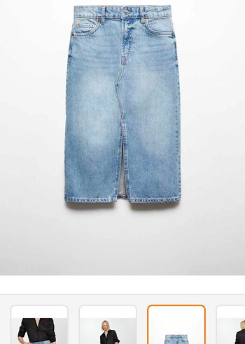 xl Beden Kadın Açık Mavi Midi Denim Etek