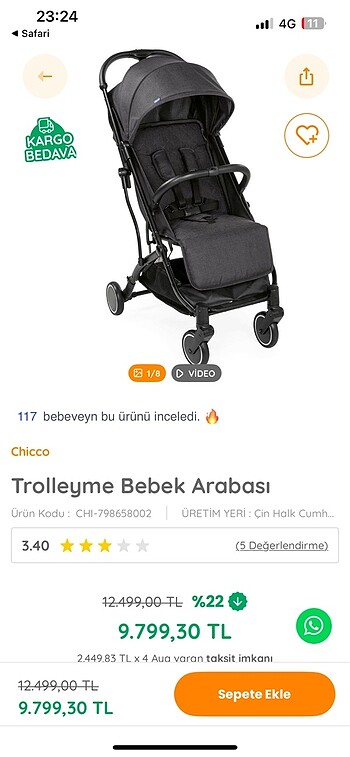 Bebek arabası chicco