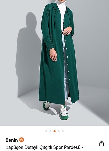 s Beden MODANİSA/Tesettür giyim Zümrüt yeşili çıtçıtlı uzun kap/pardesü 