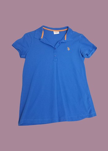 U.S. Polo Assn. Kadın Mavi Polo Yaka Tişört