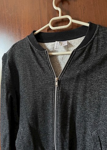 s Beden Gri Fermuarlı Kadın Sweatshirt