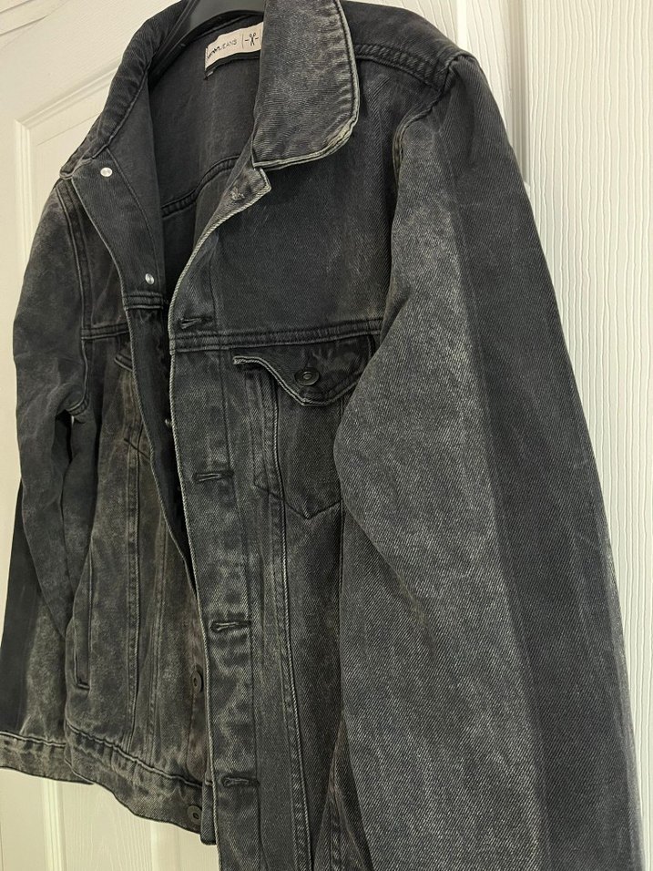 Gri Bol Kesim Denim Ceket - Görsel 3