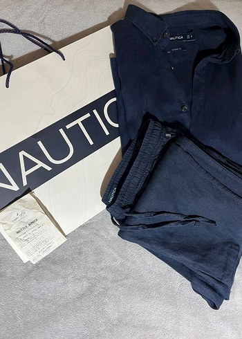 Nautica keten gömlek pantolon takım faturalı - Görsel 2