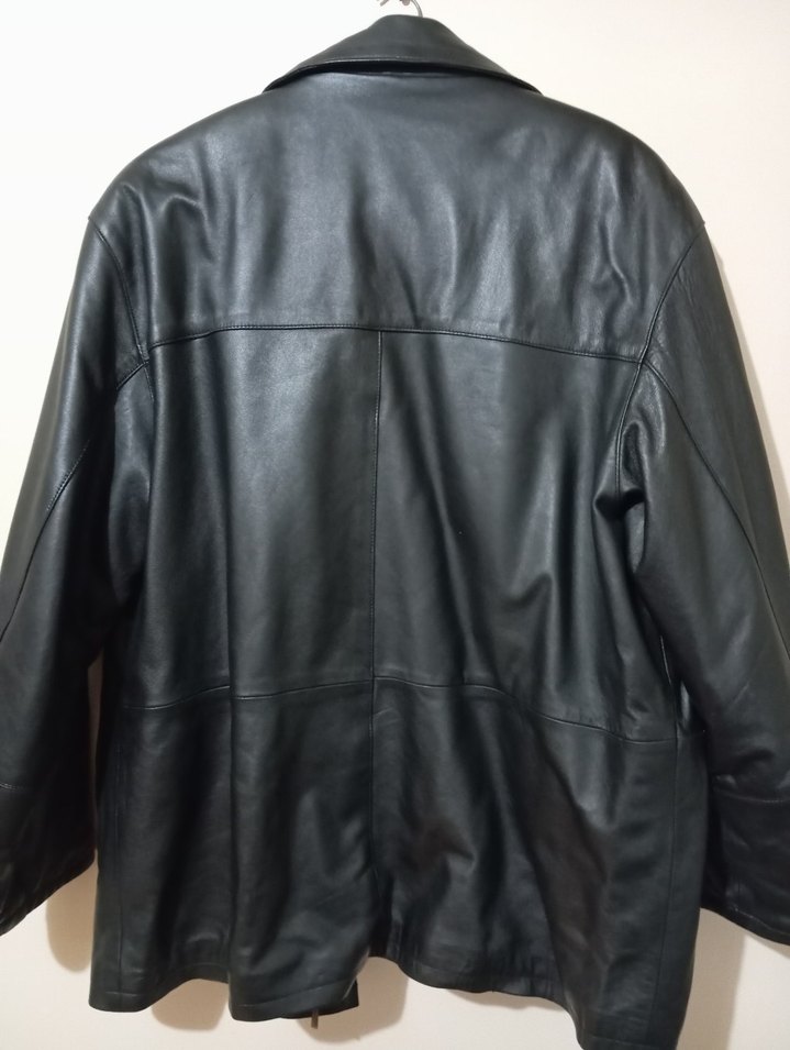 Düğmeli Siyah dana Derisi Ceket - Görsel 2