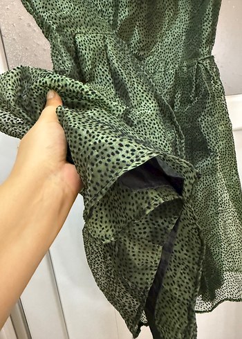 Parlak Yeşil Pilili Midi Abiye Elbise - Görsel 5