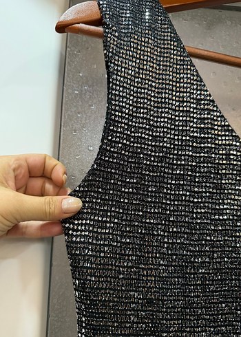 Yılan Desenli Uzun V Yaka Kadın Elbise - Görsel 3