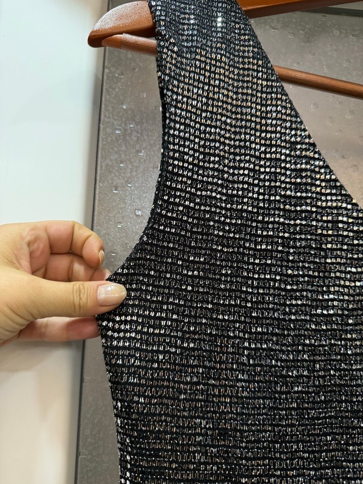 Yılan Desenli Uzun V Yaka Kadın Elbise - Görsel 3