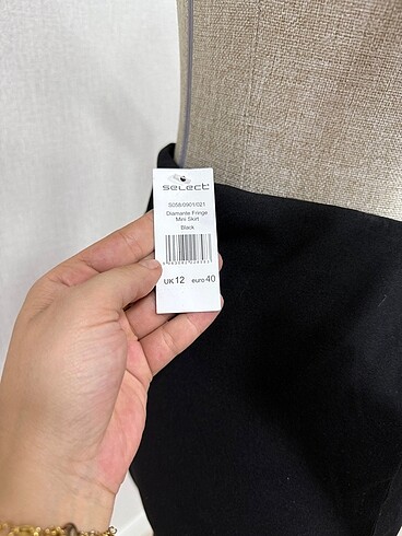m Beden siyah Renk Taşlı mini etek