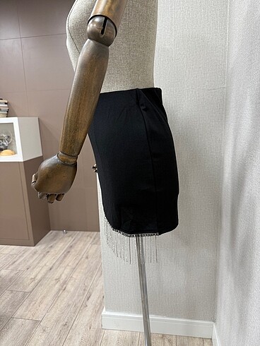 Taşlı mini etek - Görsel 8