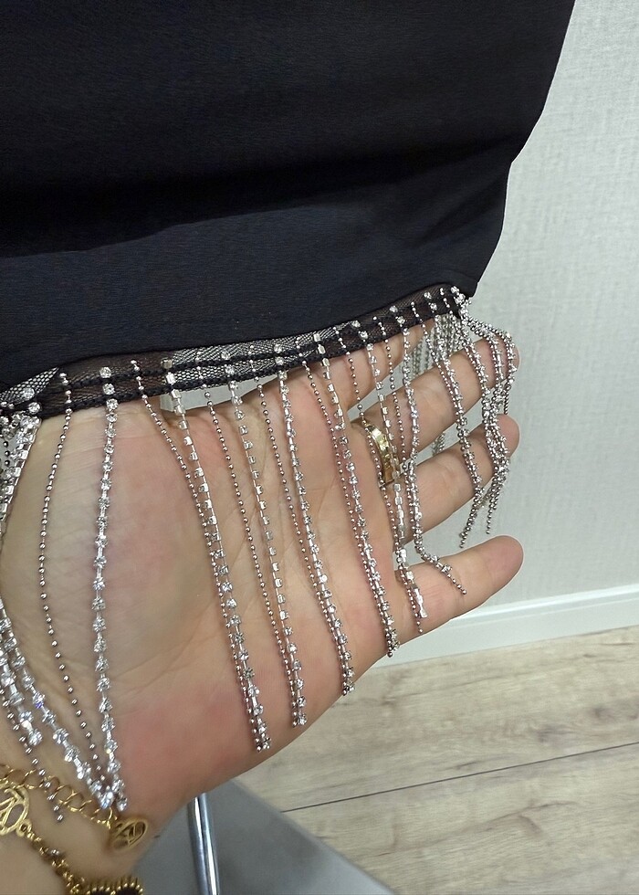 Taşlı mini etek - Görsel 2