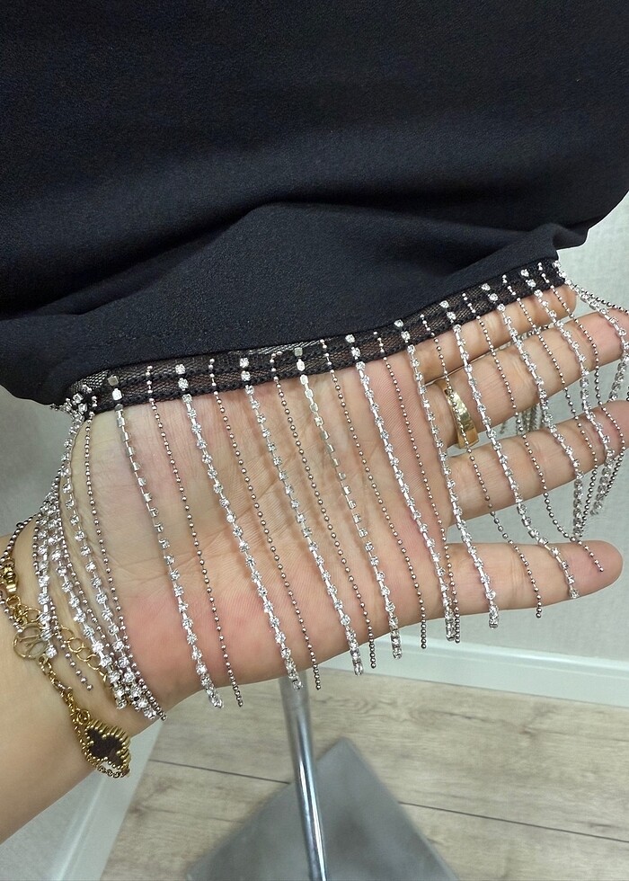 Taşlı mini etek - Görsel 3