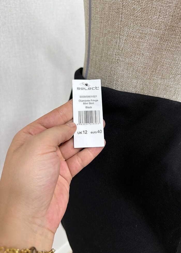 Taşlı mini etek - Görsel 5