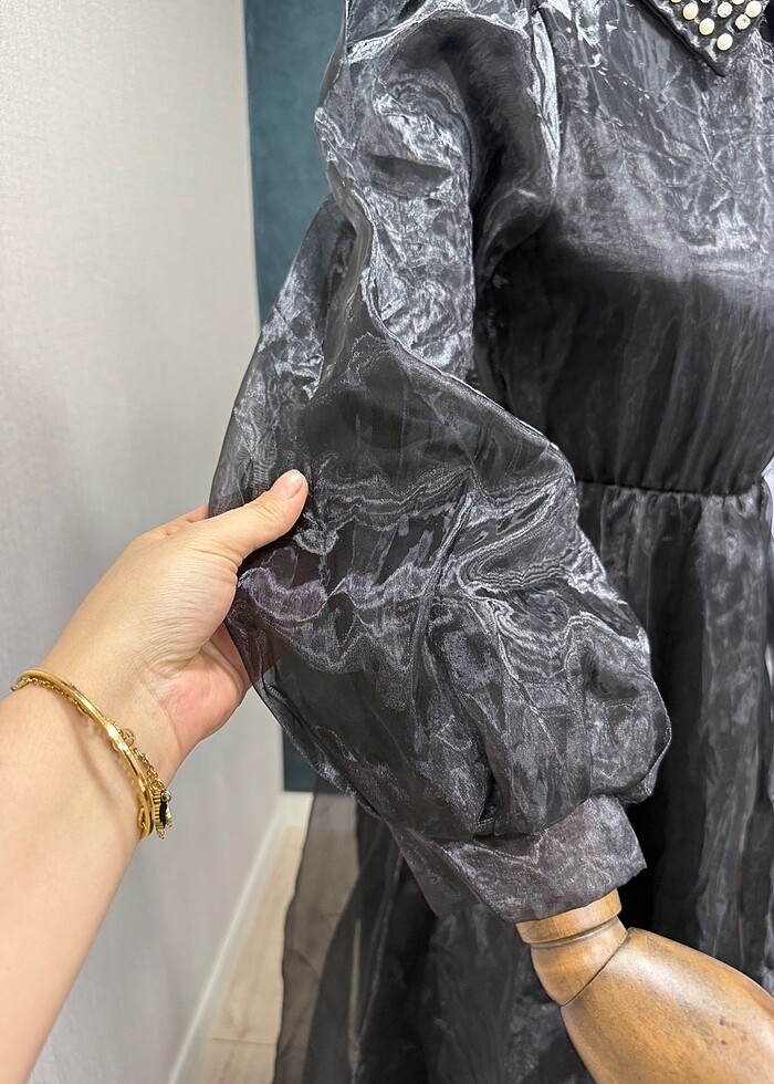 Tüllü astarlı elbise - Görsel 3